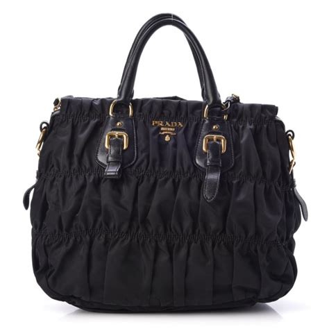 PRADA Tessuto Nylon Gaufre Tote Black 